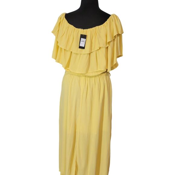 NEW CITY CHIC Dress Women's Sz 20 Midi Off-Shoulder Cruise Vacay - Picture 2 of 10